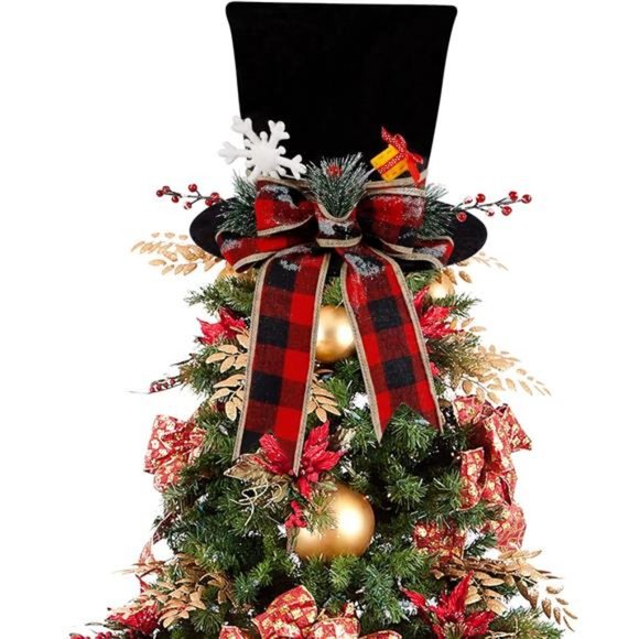 Christmas Tree Topper Hat, Black Velvet Hat 12" x 9" Inches - Picture 4 of 9